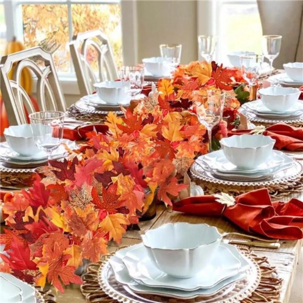 6 Pack 5.8Ft Artificial Maple Leaf Garland - Fall Decor for Home & Thanksgiving